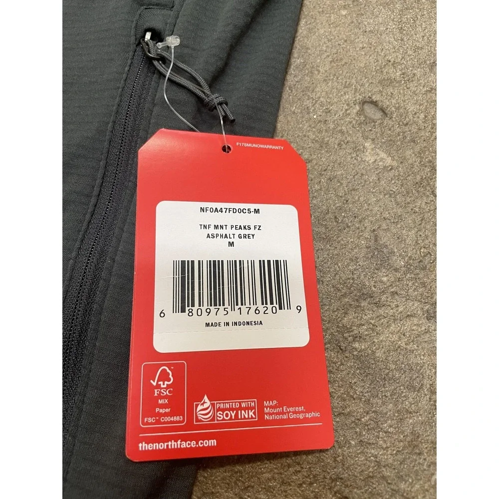 The North Face Jacket Mens‎ Medium Gray Apex TNF MNT Peaks FZ Softshell